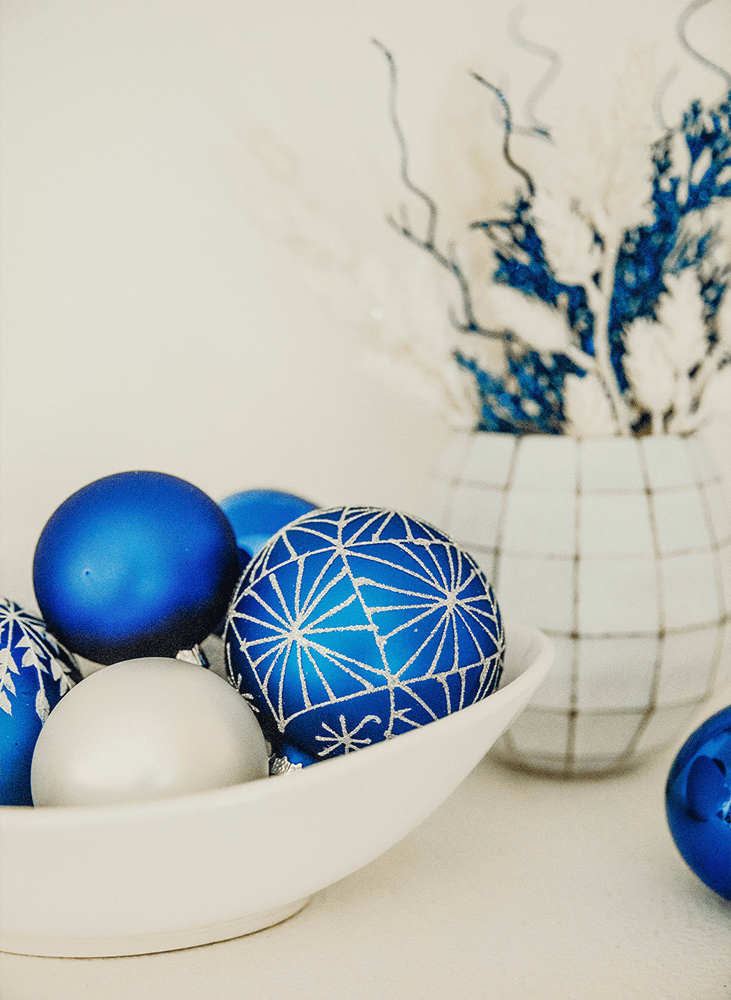 Modern blue ornaments