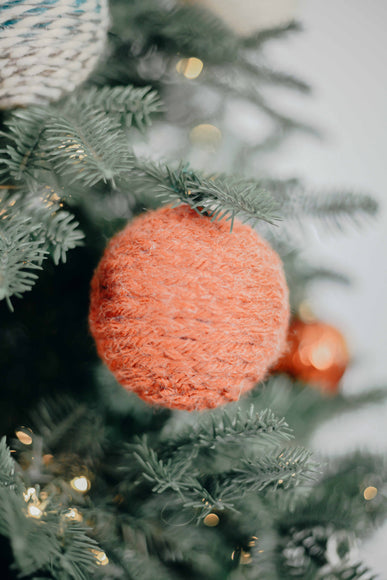 3 in Orange Yarn Ornaments