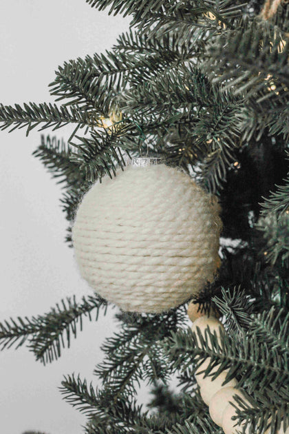 3 in White Yarn Ornaments