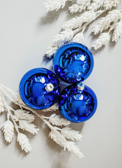 3 in Shiny Blue Polish Bauble