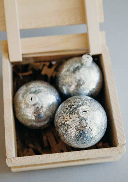 3 in Silver Sequined Bauble