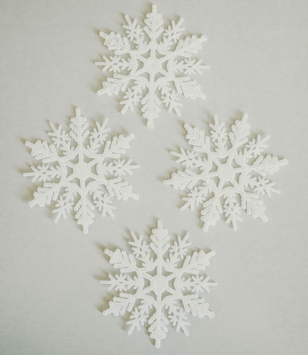 4 in Glitter Snowflake Ornament / Frosty