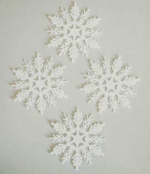 4 in Glitter Snowflake Ornament / Frosty