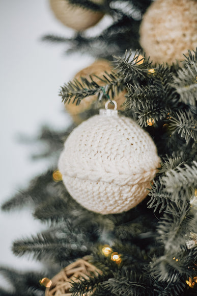 3 in Knitted White Ornaments