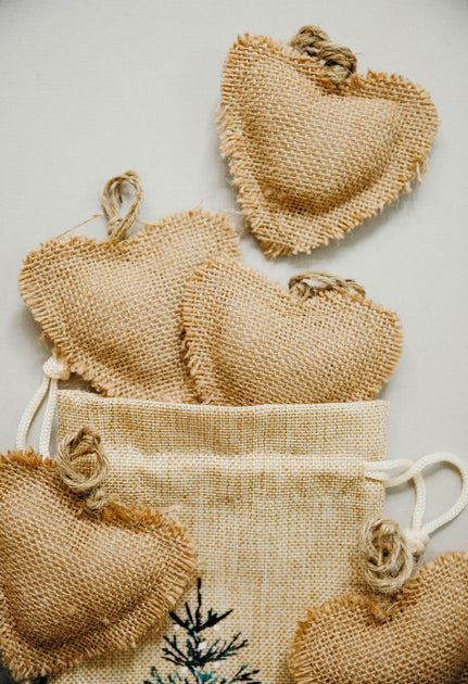 3.5 in Burlap Heart Ornament