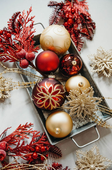 4 in Hand Painted Red Bauble