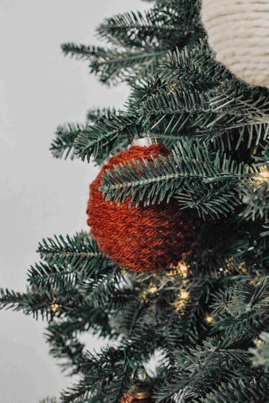 3 in Orange Yarn Ornaments