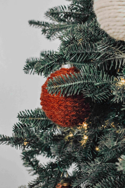 3 in Orange Yarn Ornaments