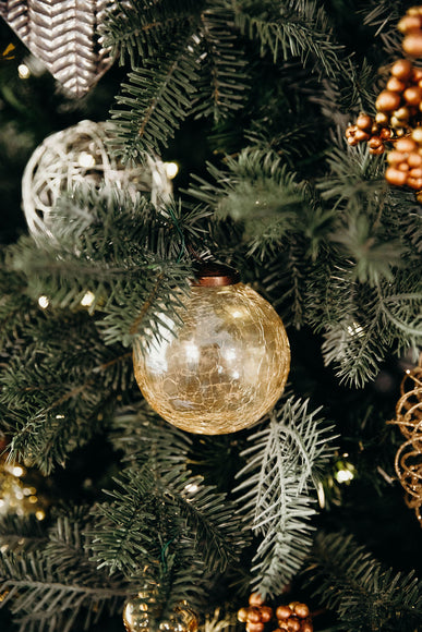 3 in Crackled Glass Bauble