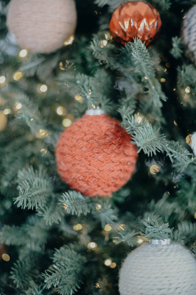 3 in Orange Yarn Ornaments