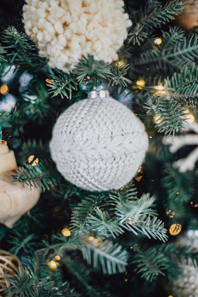 3 in Knitted White Ornaments