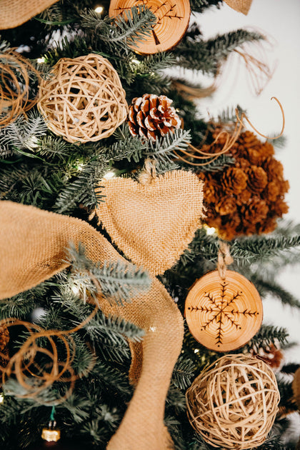 3.5 in Burlap Heart Ornament