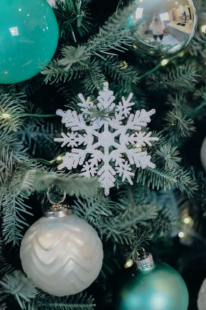 4 in Glitter Snowflake Ornament / Frosty