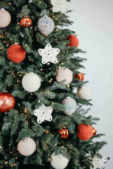 3 in Orange Yarn Ornaments