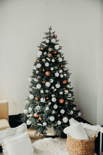 4 in White Sparkly Pine Ornament