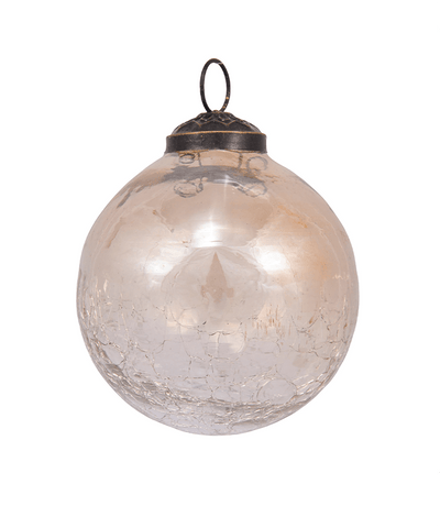 3 in Crackled Glass Bauble