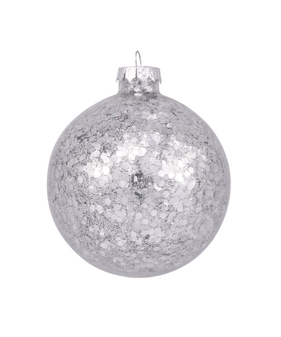 3 in Silver Sequined Bauble