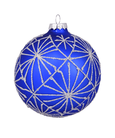 4 in Cobalt Blue Bauble / Silver Frost