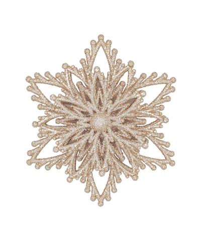 4 in Glitter Snowflake Ornament / Gold