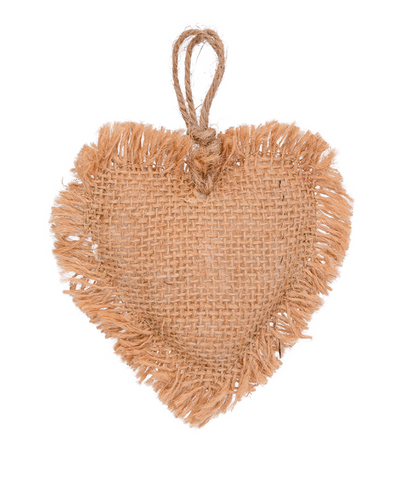 3.5 in Burlap Heart Ornament