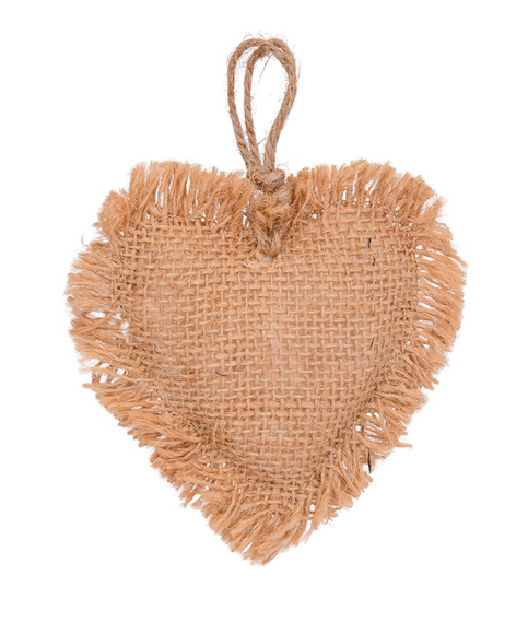 Burlap Heart Christmas Ornament