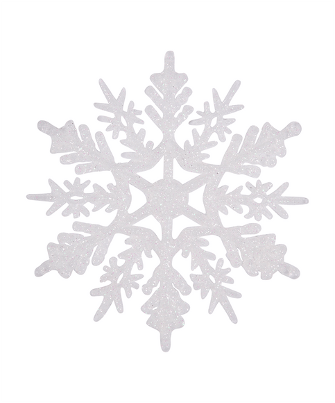 4 in Glitter Snowflake Ornament / Frosty