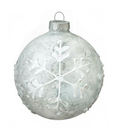 4 in Hand Painted Frosty Bauble