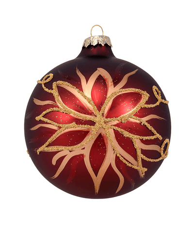4 in Hand Painted Red Bauble