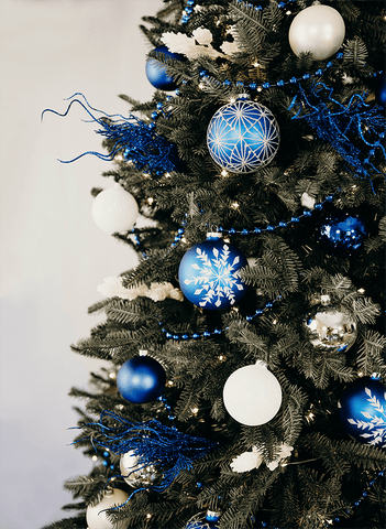 Classic Blue Tree Decor Set