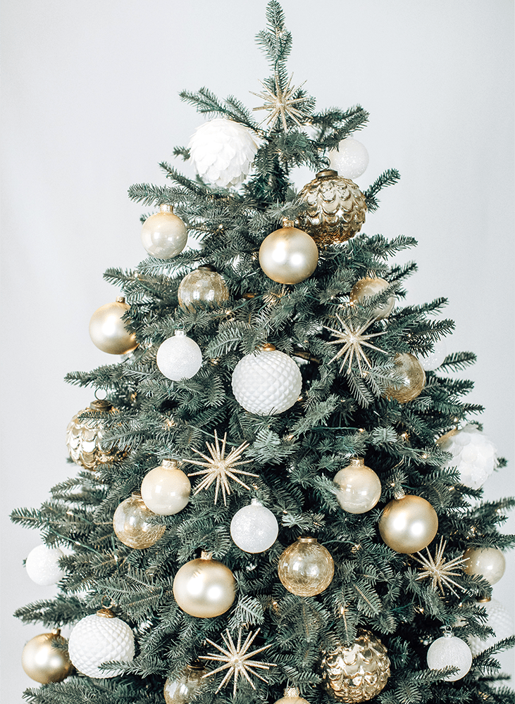 Champagne christmas tree decorations deals