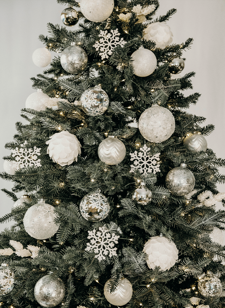 White Christmas tree decor