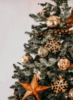 Industrial Christmas tree decor