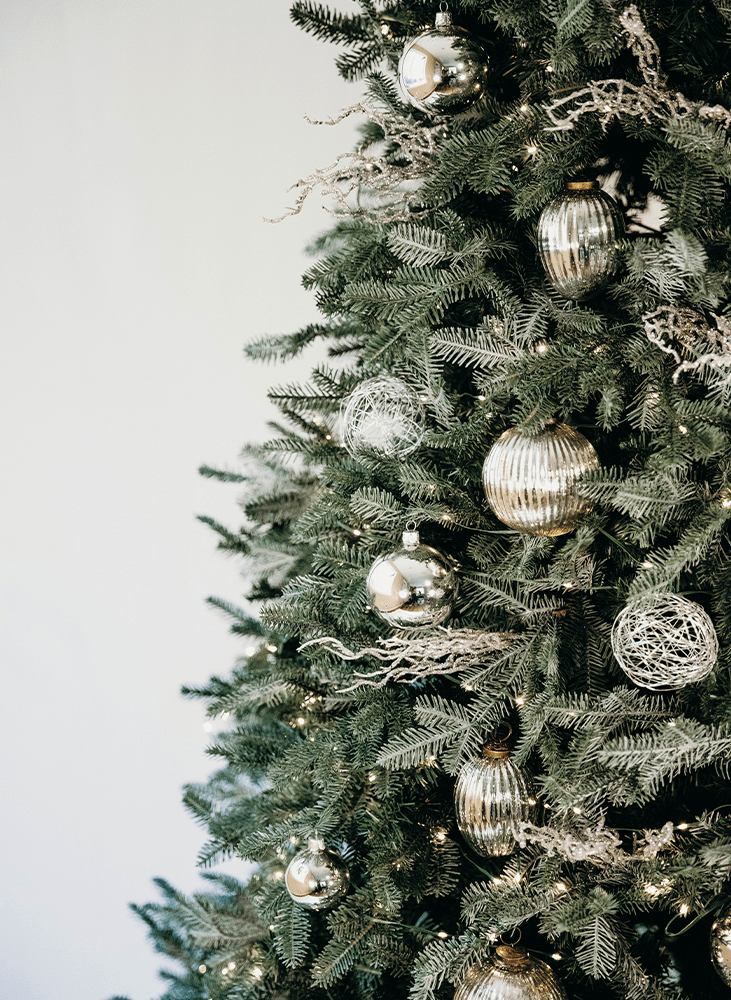 Silver Christmas tree decor