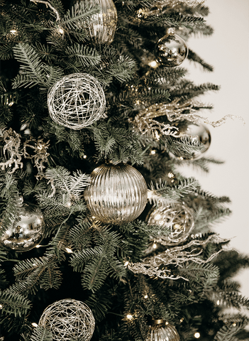 Midnight Silver Tree Decor Set