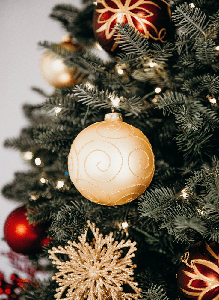 Gold Christmas ornaments