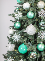 White and Teal Christmas Tree Ornaments