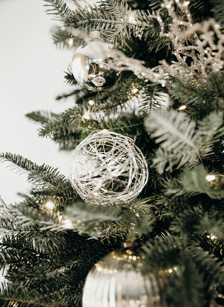 Unique silver Christmas ornaments