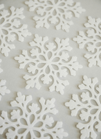 White sparkly snowflake ornaments