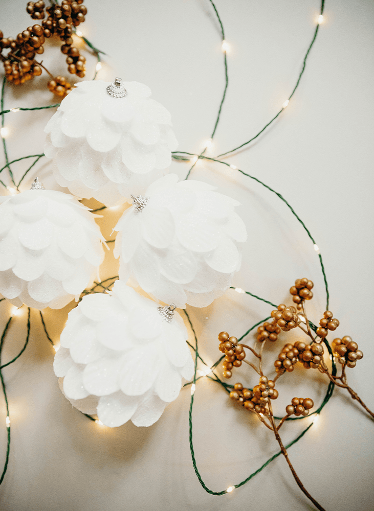 White modern Christmas ornaments