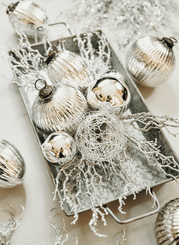 Midnight Silver Tree Decor Set