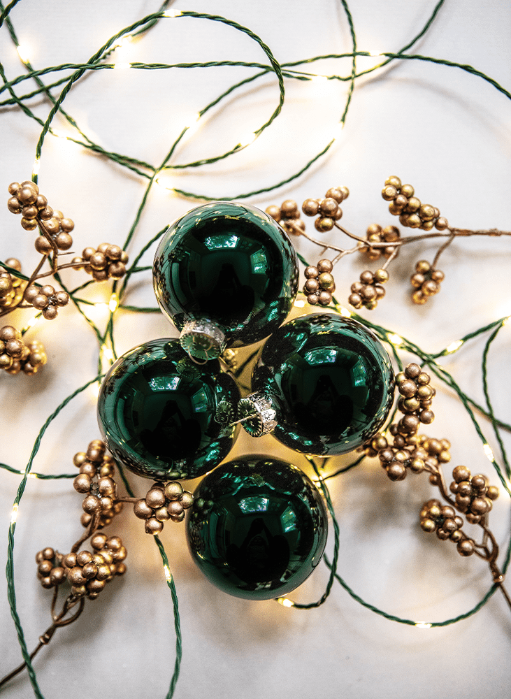 Emerald green ornaments