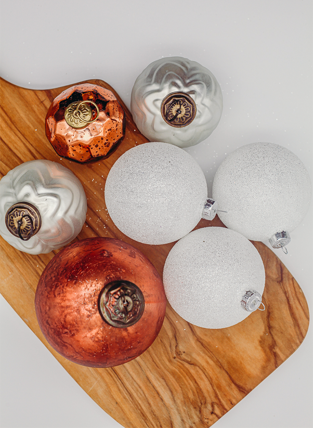 White and Orange Christmas Ornaments