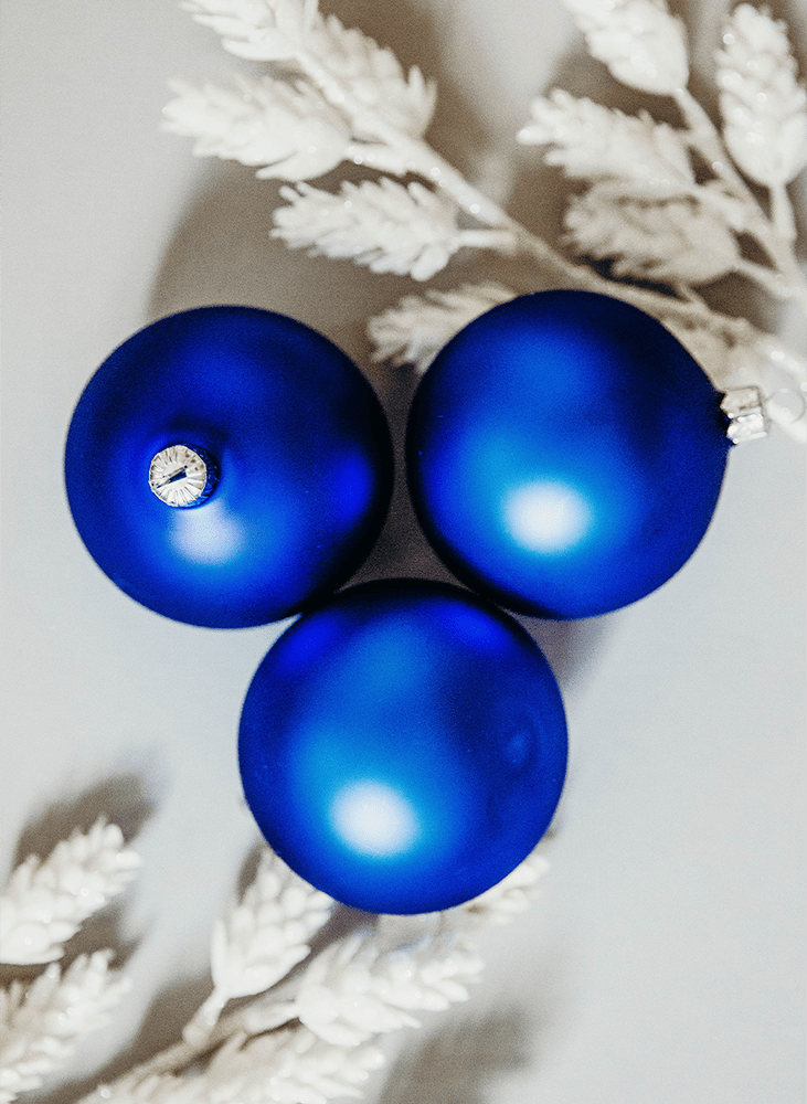 Cobalt blue Christmas ornaments