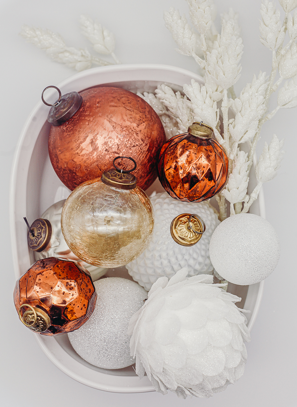 White and Orange Christmas Decorations