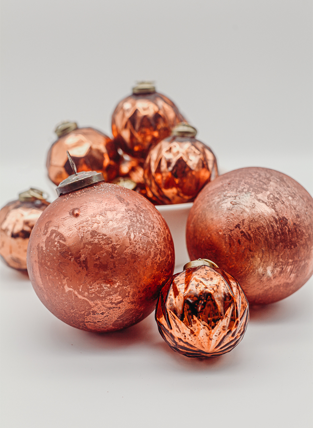 Orange Mercury Christmas Ornaments