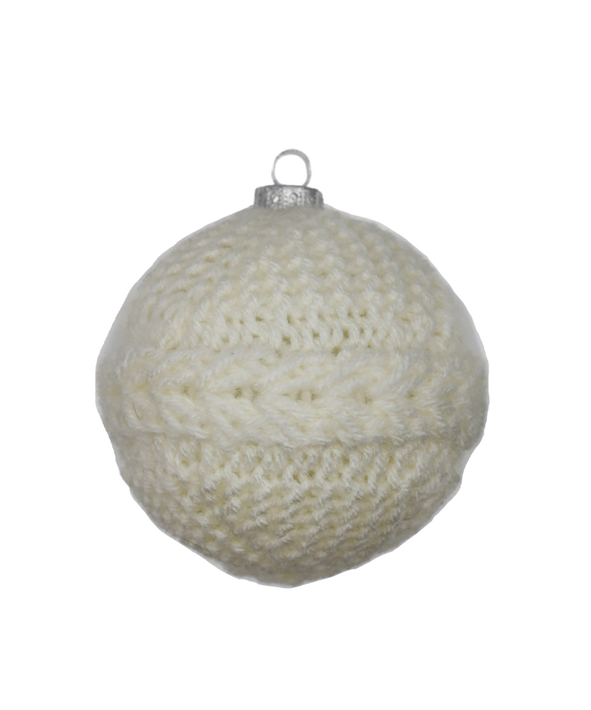 3in Knitted White Ornaments