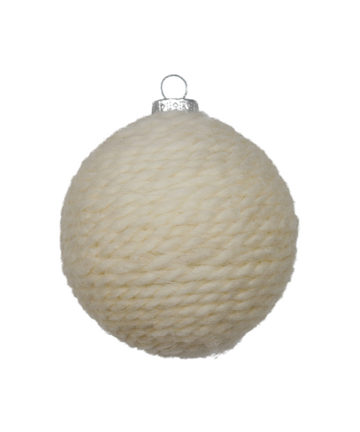 3 in White Yarn Ornaments