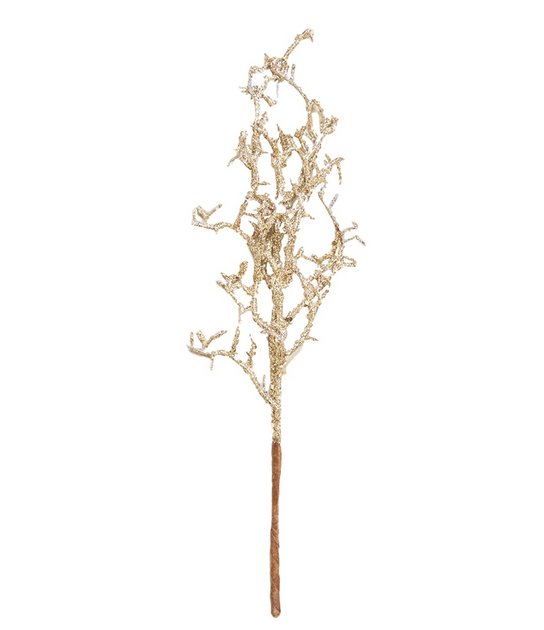 12 in Champagne Sparkly Twig | Decorent