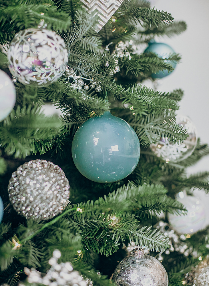 Mouth Blown Blue Christmas Ornaments